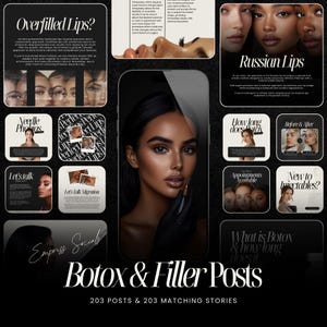 200+ Botox & Lip Filler Instagram Templates | Aesthetic Nurse Posts | Cosmetic Injector Content | Medspa Social Media Pack