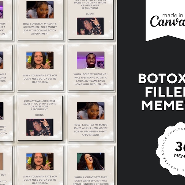 30 Aesthetics Meme Templates for Instagram, Funny Aesthetics Quotes, Botox Meme, Filler Meme, Nurse Injector