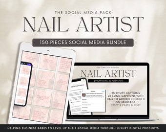 150 Nail Artist Bundle for Nail Artist Pages | Ready to Use Templates | Beauty Templates | Editable