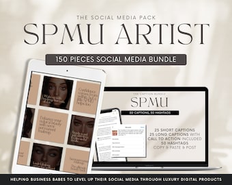 150 SPMU Bundle for Semi-Permanent Make-Up Artist Pages | Ready to Use Templates | Beauty Templates | Editable Active