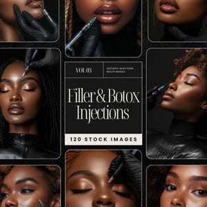 120 Melanin Lip Filler Botox Stock Images | Beauty Models | AI Beauty Photos | Aesthetic Nurse | Filler Stock | MedSpa Content