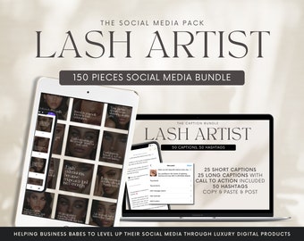 150 Lash Artist Bundle for Lash Artist Pages | Ready to Use Templates | Beauty Templates | Editable