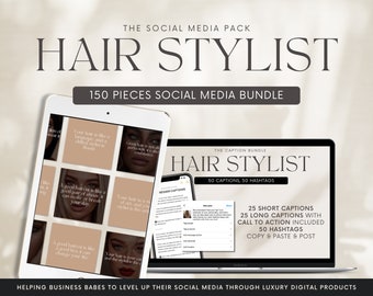 150 Hair Stylist Bundle for Hairdresser Pages | Ready to Use Templates | Beauty Templates | Editable
