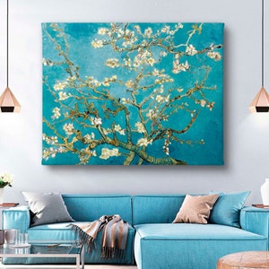 Van Gogh, The Blosoming Almond Tree, Canvas Print Famous Classic Art Printed Rolled/Unstretched Canvas, Botanical Wall Art, Vintage Flowers