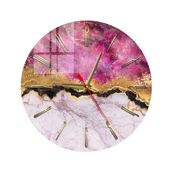 Marble Clock Etsy
