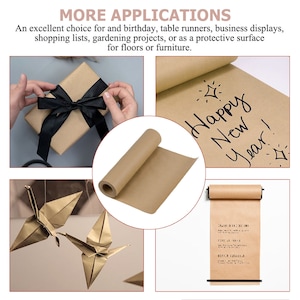 Rolo de papel Kraft, recargas diárias de papel Kraft, rolo de papel de embrulho, papel reciclado, ecológico, rolo diário Kraft, rolo de papel de açougueiro marrom
