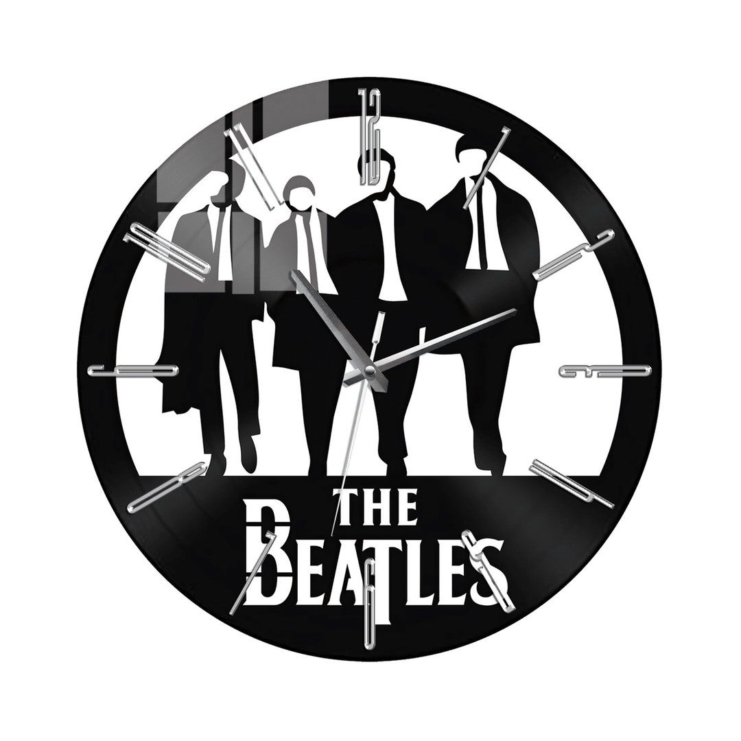The Beatles Glass Wall Clock Large Wall Clock Silent Non Etsy