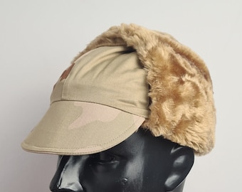 New Original Dutch Army Surplus Vintage Desert Camo Winter Hat