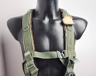 Vintage Polish Army 70s Surplus Tactical Belt Suspenders Shoulder Straps