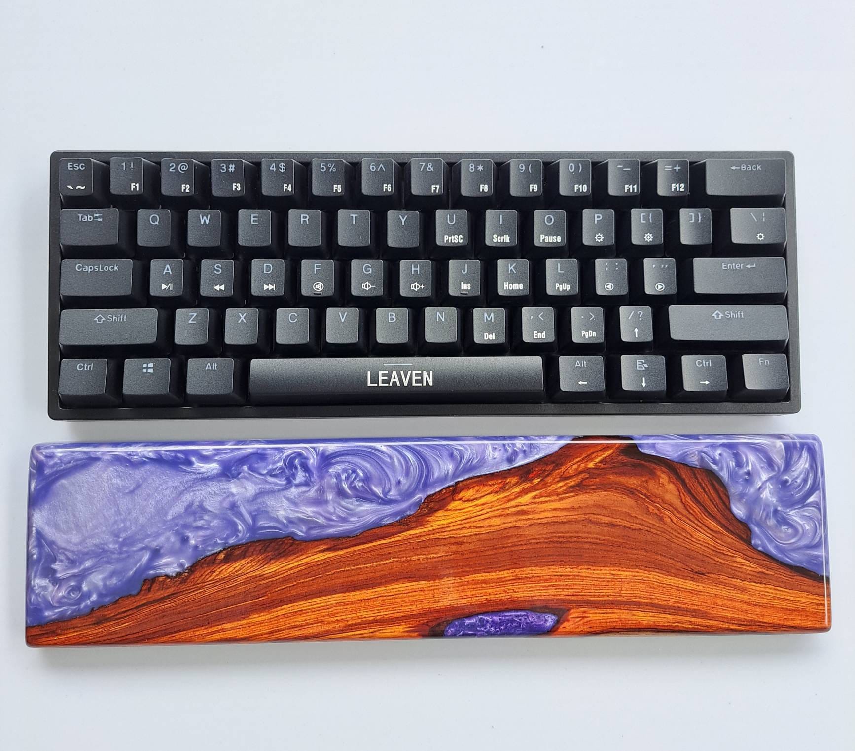 Repose-poignet en palissandre. Repose-poignet en bois pour clavier mécanique. Bois de palissandre