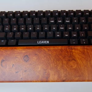 Custom Amboyna Burl wrist rest. Mechanic keyboard wood wrist rest. Wooden Amboyna burl