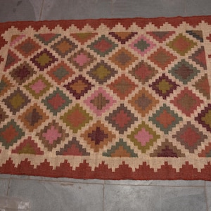 Tappeto in juta fatto a mano: stile Kilim in fibra naturale - Arredamento indiano