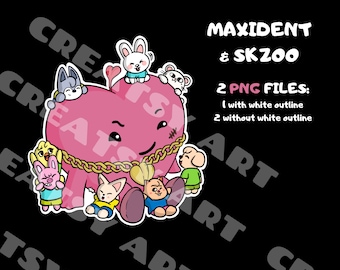 Stray Kids K-Pop MAXIDENT Monster Heart SKZOO Printable Sticker | PNG File |
