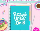 Digital Notebook for Goodnotes & Noteshelf | Colorful Hyperlinked Notebook | 5 Section Planner | Lined Note Pages | FREE DIGITAL PLANNER