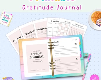 Grateful Heart: 30 Day Printable Gratitude Journal (56 Pages) - Pastel Pink - 30 Days of Gratitude