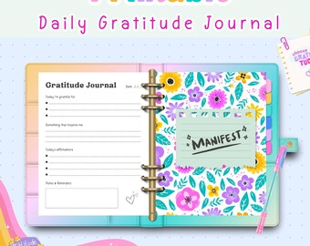 Minimal Daily Gratitude Journal Page, Print-friendly, instant download, Gratitude worksheet