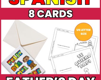 Spanish Father's Day Coloring Cards Printable - Feliz Día del Padre Kids Craft - DIY Spanish Gift Card for Dad