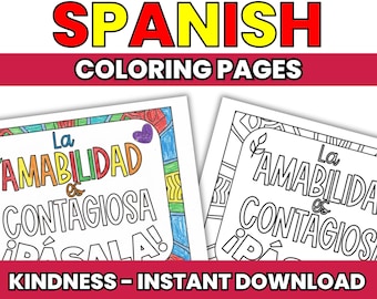 Spanish Kindness Coloring Pages – SEL Classroom Decor (Digital Download)