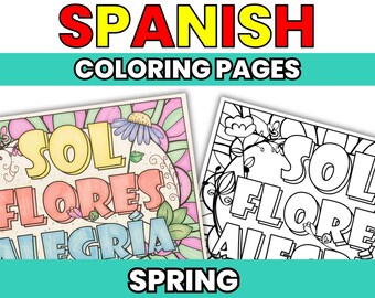 Spanish Spring Coloring Sheets Primavera Activity Worksheets for Kids Classroom Decor Hojas De Colorear