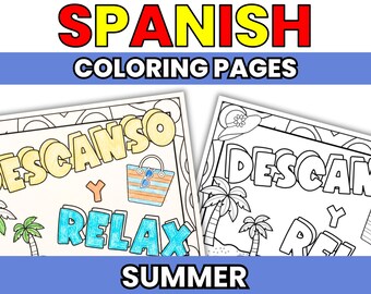 Spanish Summer Coloring Sheets El verano Activity Worksheets for Kids Classroom Decor Hojas De Colorear