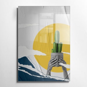 Orchidee Wandkunst, gehärtetes Glas, Einweihungsgeschenk, Weihnachtsgeschenk, bunte Deko, minimalistisches Design, Willkommensgeschenk