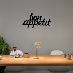 Einweihungsgeschenk, Wandaccessoire, Metallskulptur, große Wandkunst, Metallschild, geometrische Wandkunst, abstrakte Wandkunst, Bon Appetit