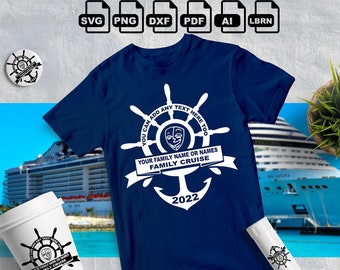 Family Cruise SVG: bewerkbare tekst, T-shirtontwerp (bestanden afdrukken/knippen)