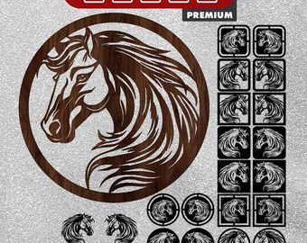 Horse Head Silhouette Vector: Laser Cut Files for CNC, Plasma (Digital Download)