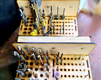 Laser Cut Drill Bit Holder Organizer: CNC File (Digital Download)