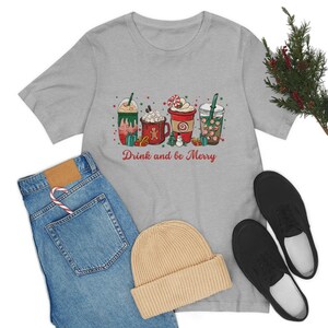 Christmas Cups, Christmas T-shirt, Holiday Cups, Coffee Shirt, Unisex Holiday Shirt, Christmas Gift