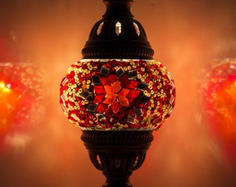 Handmade Turkish Mosaic Table Lamp - Decorative Moroccan Lamp - Lighting for Bedroom and Living room,Authentic Home Decor