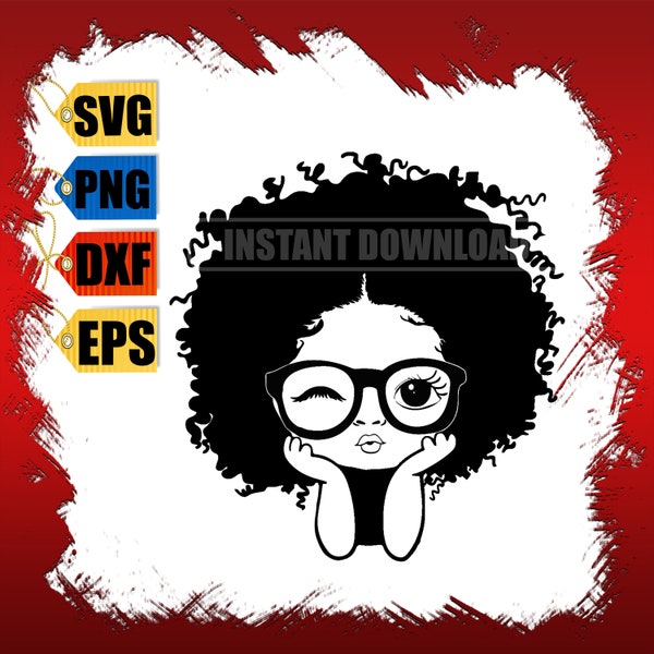 Peekaboo Girl Svg, Afro Girl Svg, Black Girl Svg, Pink lips, Cute Little Kid, 4 PNG Glitter, Svg Cut Files