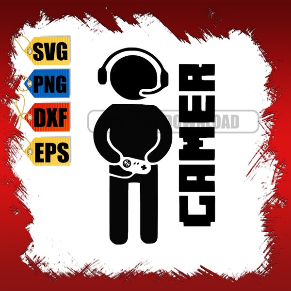 Gamer Svg, Gamer for tshirt Svg, Gamer Wall Room or Doors, Gamer Decor Cricut Cut File, Svg for Cricut, Instant Download
