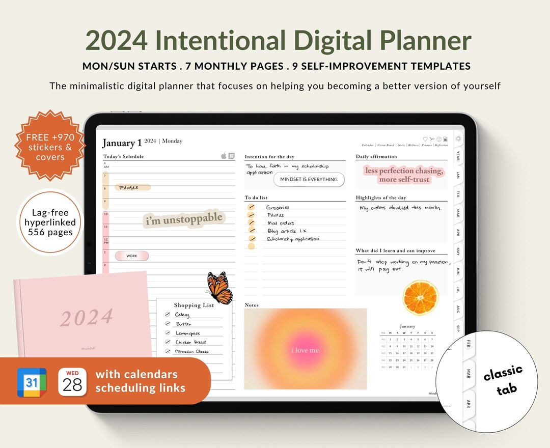 2024 2025 Minimalist Digital Planner, Goodnotes Planner Notability ...