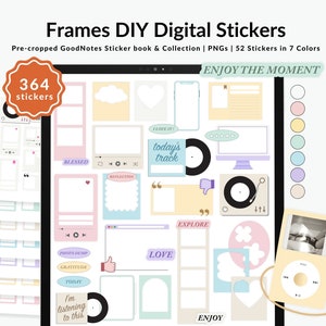 Frames GoodNotes Stickers, Planner Mockups, Reading Stickers (Digital Download)
