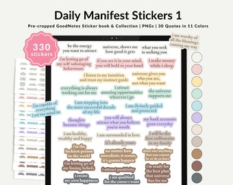 Manifestation Quote Stickers, Pastel Neutral Planner, GoodNotes Stickers (Digital Download)