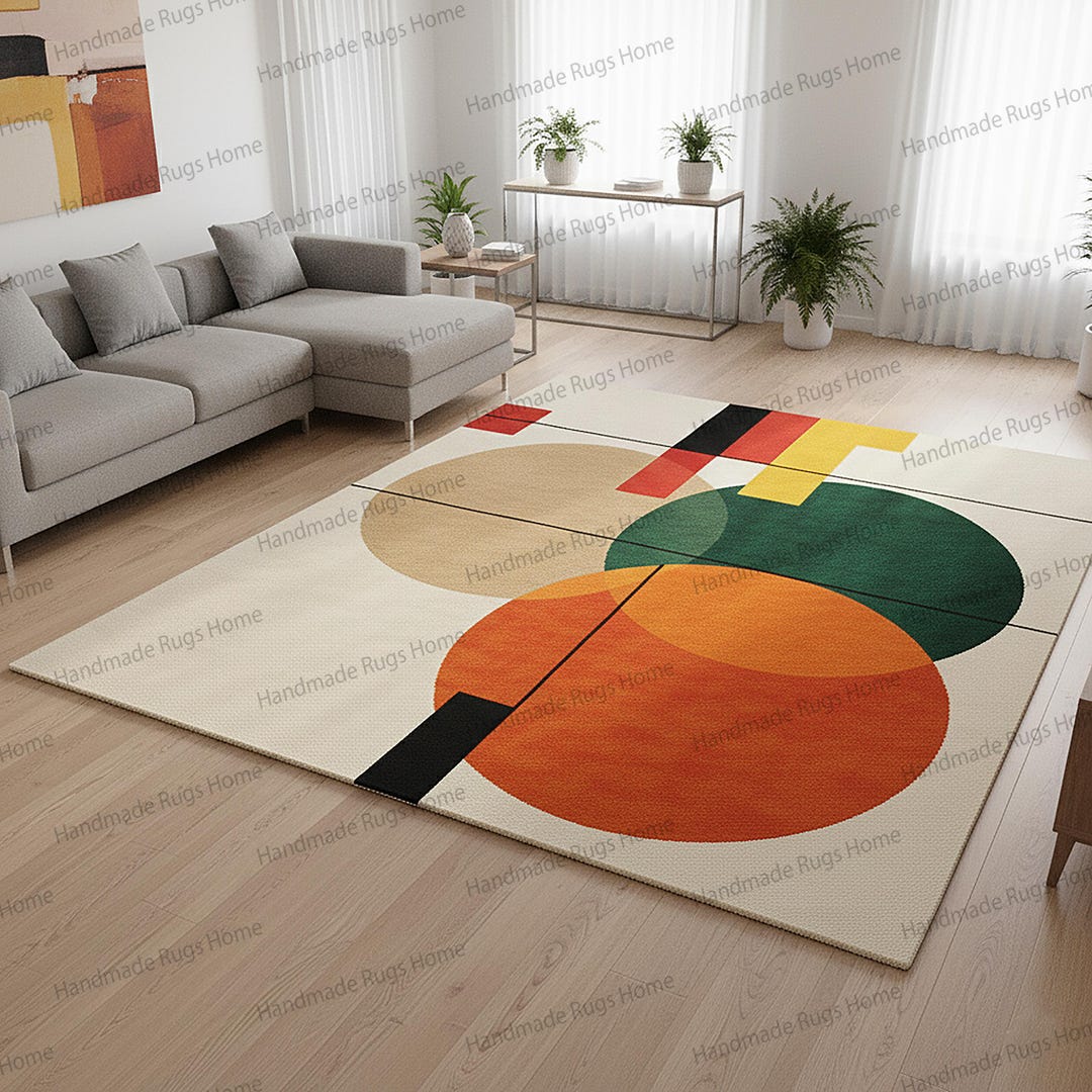 Hand Tufted Wool Area Rug – Modern Geometric Design - Etsy