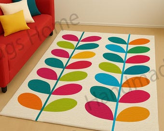 Timeless Elegance Woolen Rug: Multi-Hued Handmade Carpet for Living Room, Kitchen & Bedroom Decor