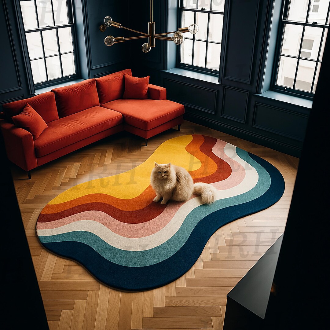 Vibrant Multi-color Hand-tufted Custom Shaped Rug - Etsy