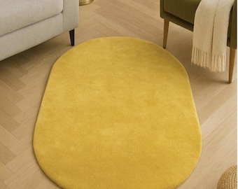 Hand-Tufted Wool Oval Rug: Royal Plum Modern Carpet