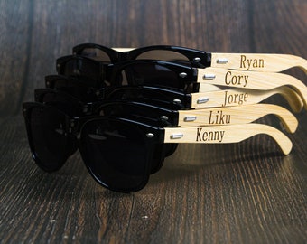 Personalized Wooden Sunglasses, Wedding Gifts for Guys,Bachelor Party Gift,Groomsmen Gifts,Custom Engraved Sunglasses, Groomsmen Proposal