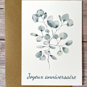 carte eucalyptus joyeux anniversaire