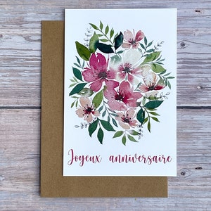 carte composition florale joyeux anniversaire