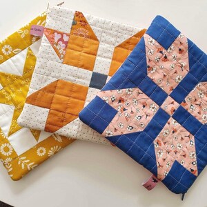 Handmade quilted patchwork zippered pouch