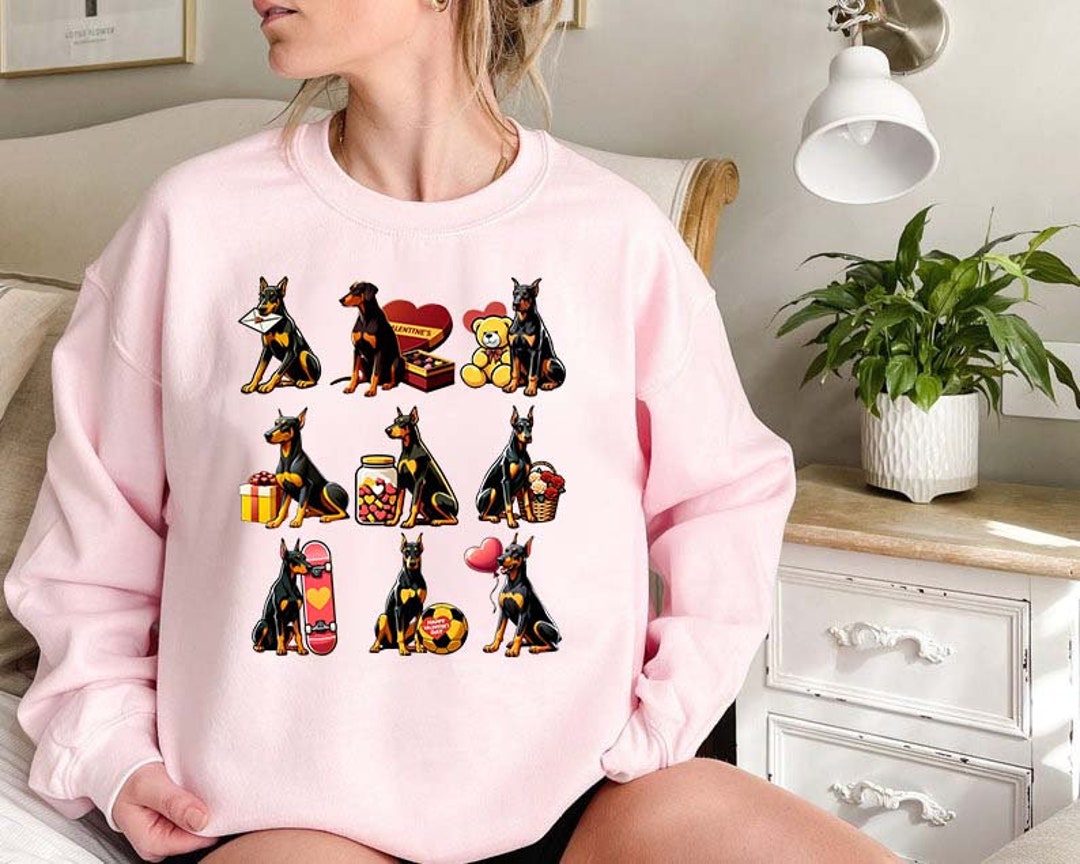 Doberman Pinschers Dog Valentines Sweatshirt, Love Dog T Shirt ...