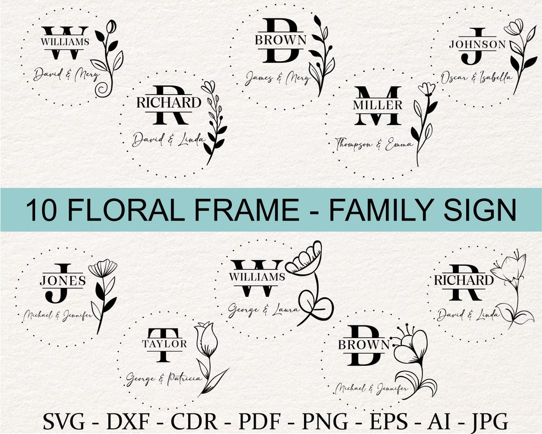 Family Monogram Svg Bundle I Family Name Sign I Welcome Sign Svg I Mom ...