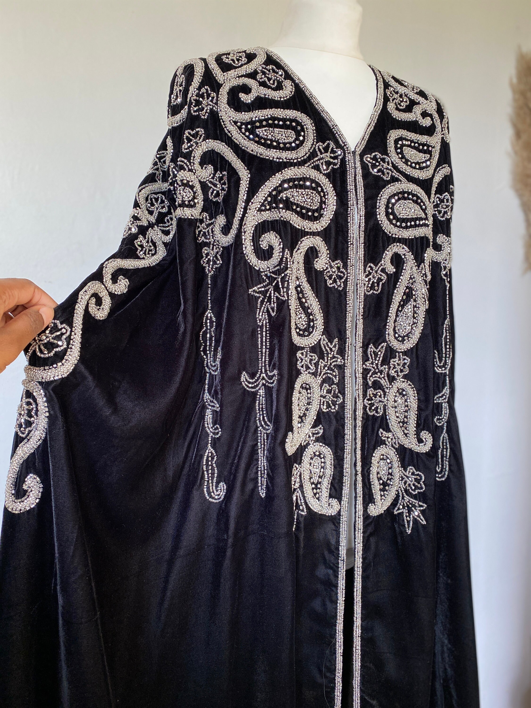 Velvet cape shop abaya