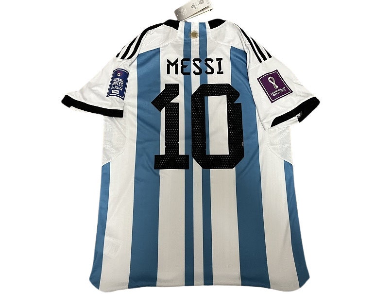Argentina 2022 World Cup Home 3 Stars and 3 patch Jersey