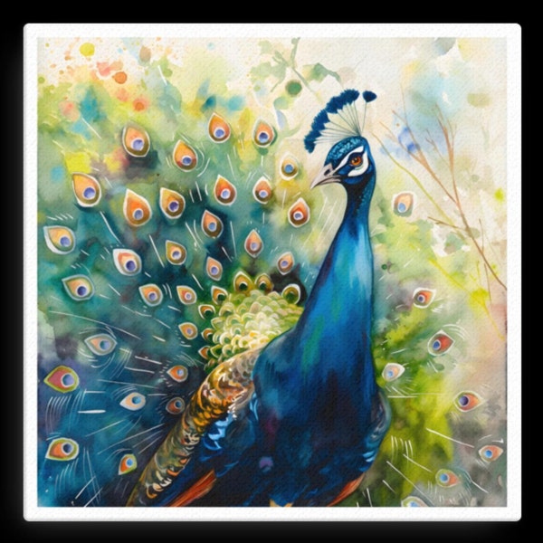 Pfau Wand Kunst Leinwanddruck - Boho Kunst Wohnzimmer Dekor