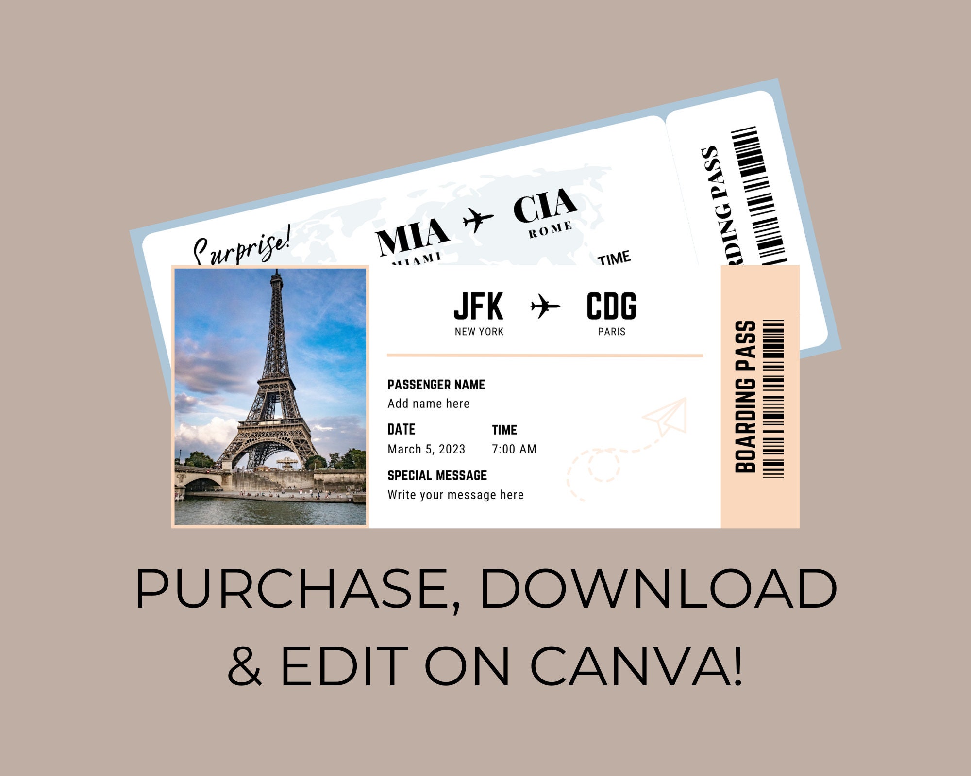 Editable Boarding Passes Digital Boarding Passes Printable Boarding Editable Boarding Passes Digital Boarding Passes Printable Boarding